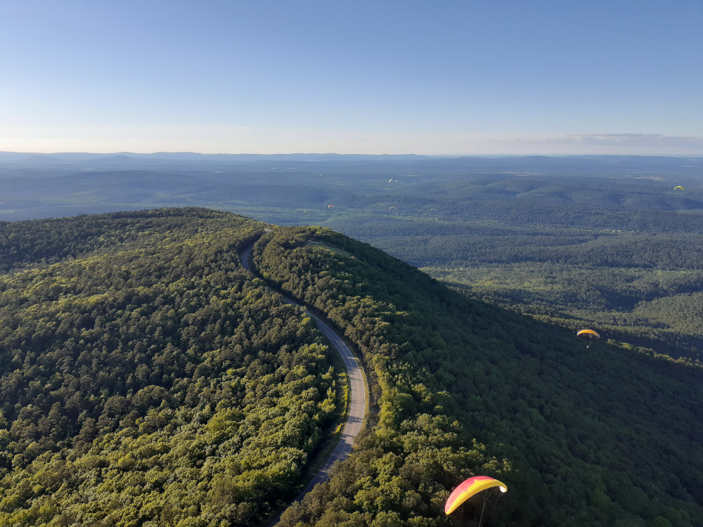 paragliding in the Ouachita Mountains Oklahoma