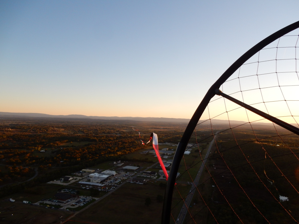 towing a streamer at the Poteau OK Balloon Fest