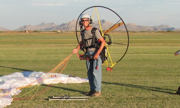 paramotor and pilot