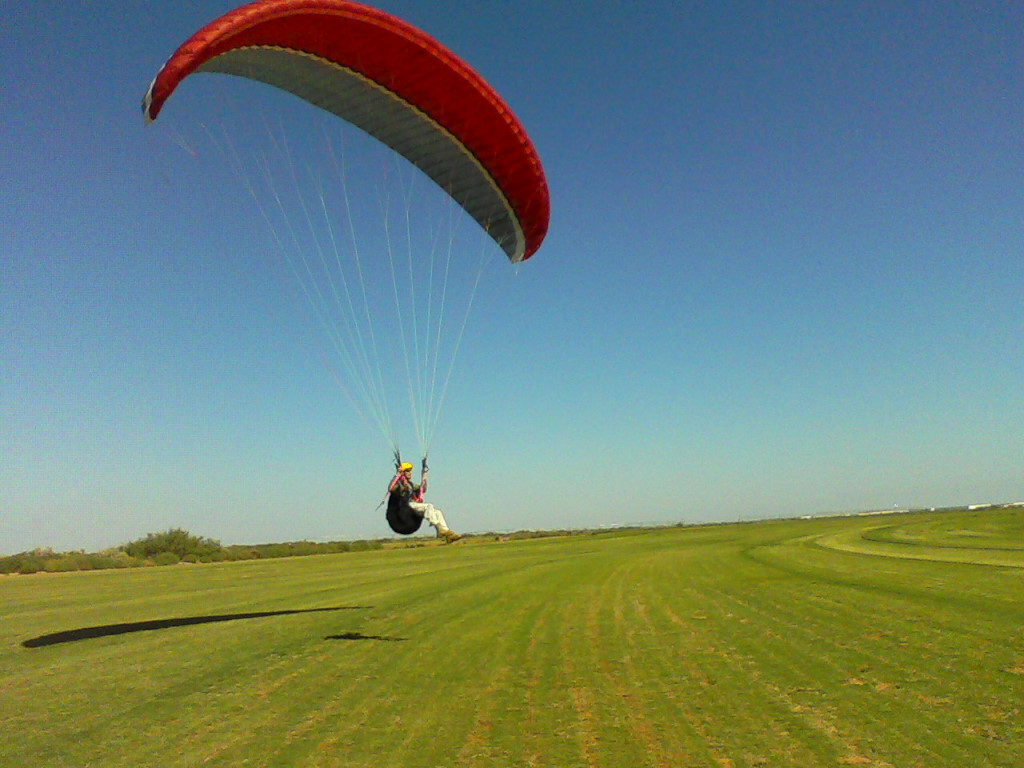 paraglider landing near Santa Teresa, NM