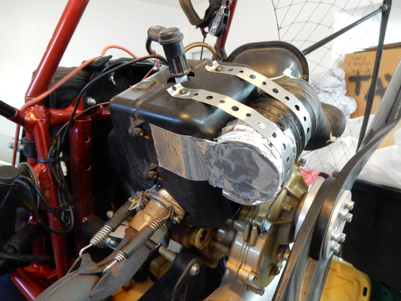 carburetor air preheat system for paramotors