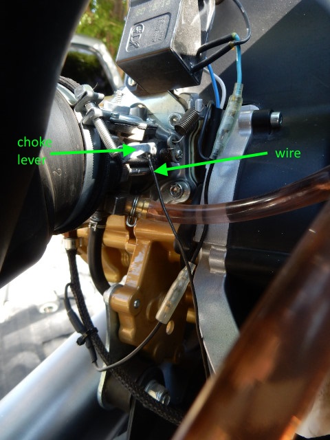 Polini Thor 130 with details on the temporary choke control system