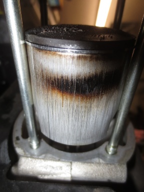 piston ruined from lack of lubrication