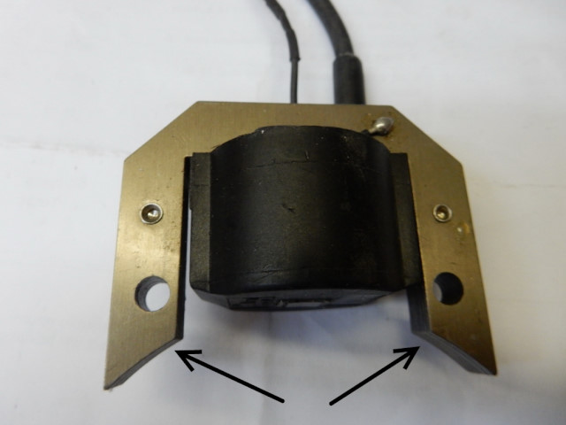 Top 80 ignition coil showing points for gap measurement