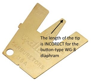 official Walbro metering lever gauge