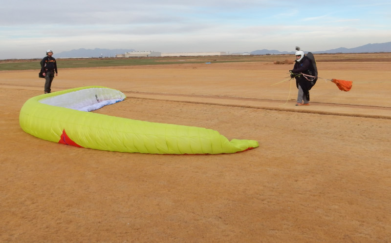 paraglider being towed up